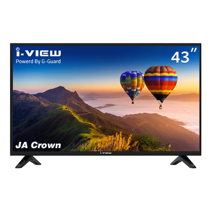 تلفزيون آي فيو الذكي بتقنية LED مقاس 43 بوصة مع تقنية HDR، منافذ HDMI و USB متعددة، واي فاي مدمج، تصميم نحيف، كفاءة في استهلاك الطاقة، دقة 1080p عالية الدقة، مثالي للبث والألعاب - اي فيو